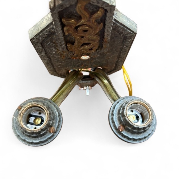 Antique 1920s Markel Gothic Art Deco MEP Inc Light Fixture Wall Sconce working - Picture 8 of 12